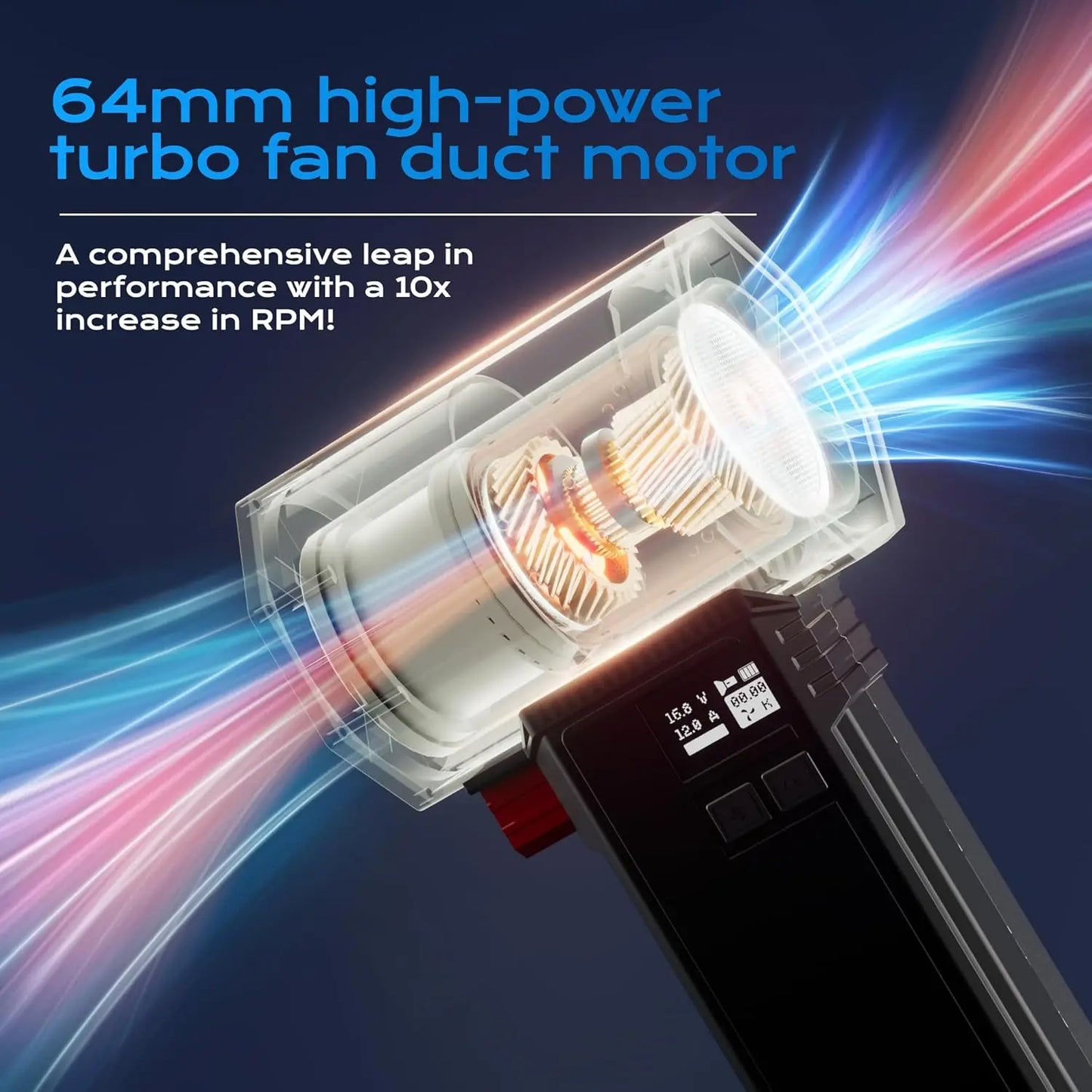 Handheld Turbo Jet Fan Powerful Air Blower With LED Lighting