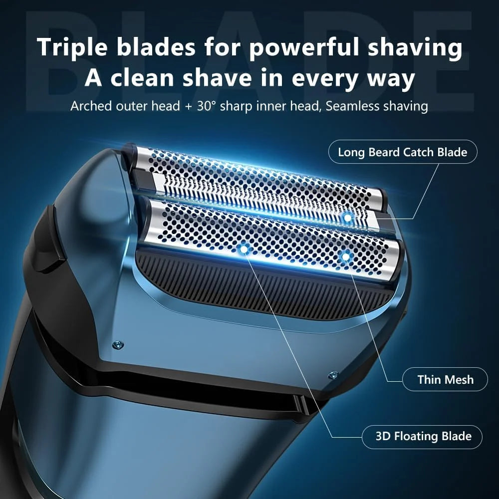 Sejoy Electric Razor for Men Wet Dry Shaver Haircut Machine Beard Trimmer Automatic Cleaning