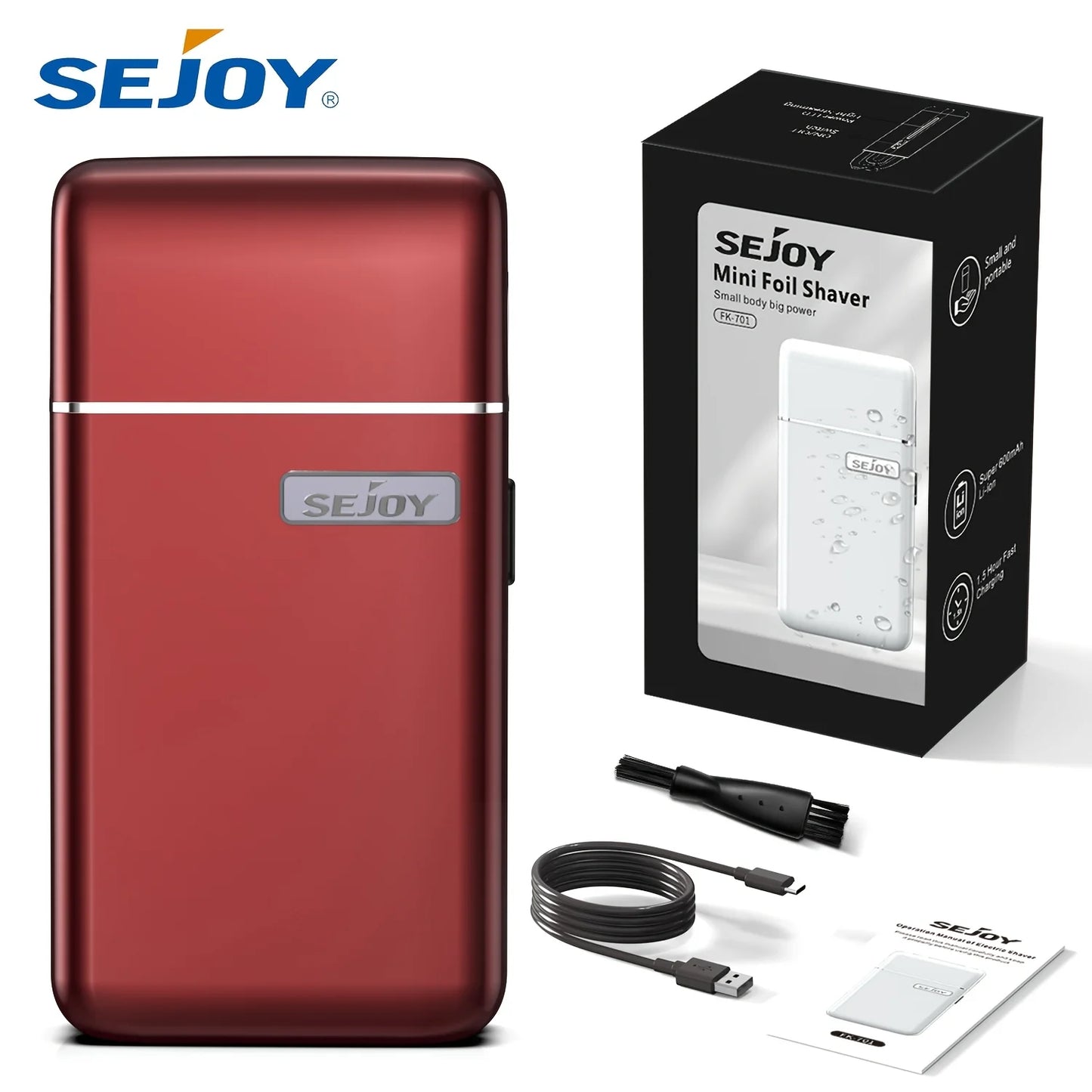 Sejoy Electric Razor for Men Wet Dry Shaver Haircut Machine Beard Trimmer Automatic Cleaning