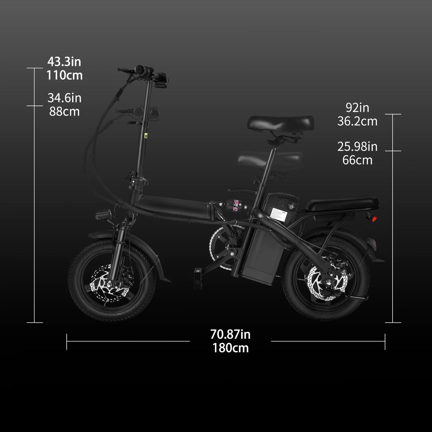 400W Dual Disc Brake Adult Foldable Electric Bicycle