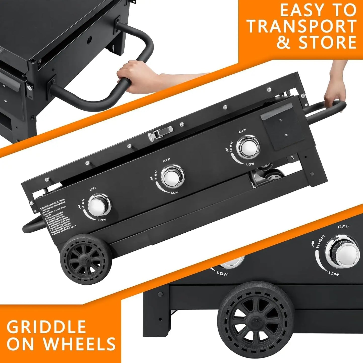 Foldable Gas Griddle 31.5 Inch Portable Propane Grill