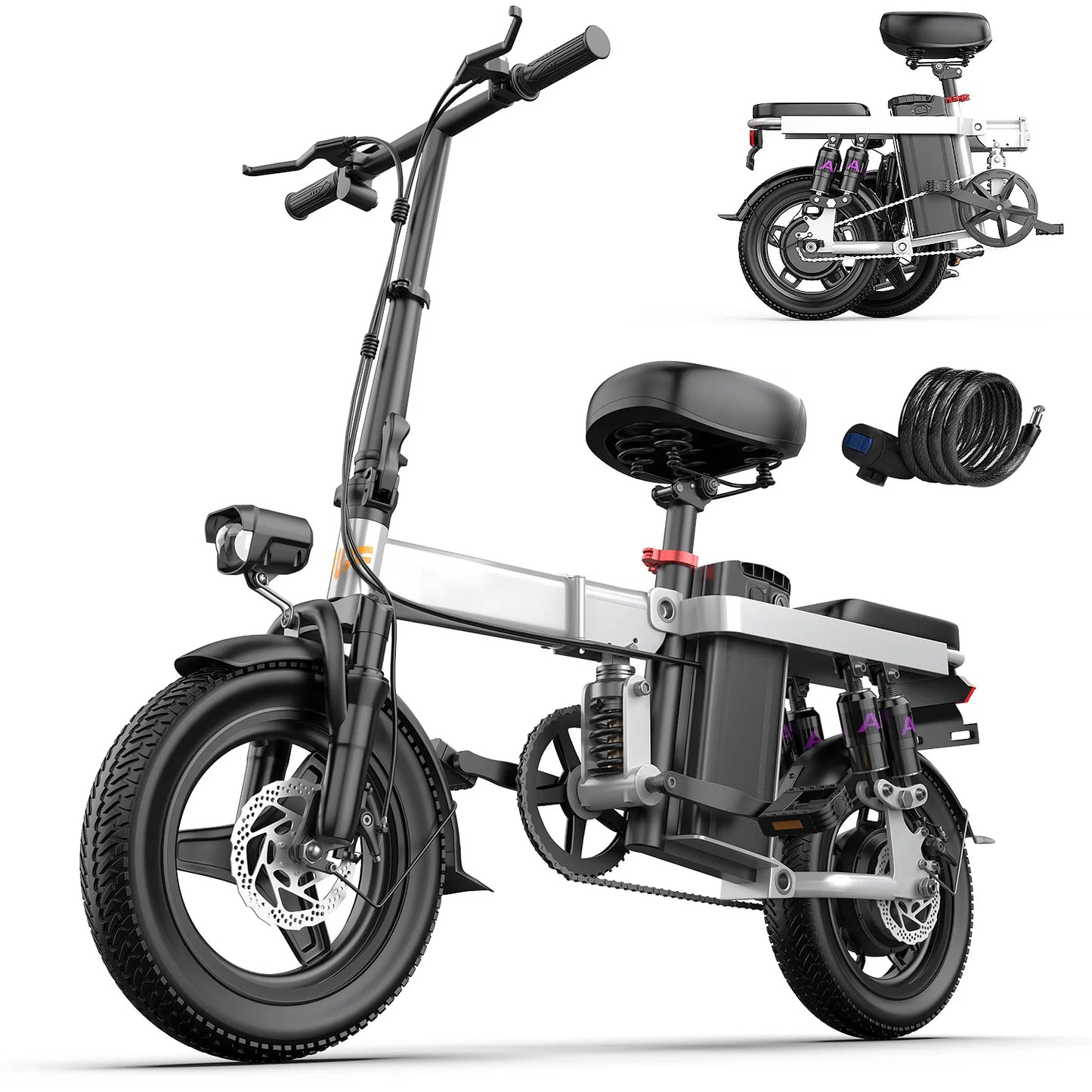 740W Electric Bicycle for Adults 20MPH 32 Mile Folding