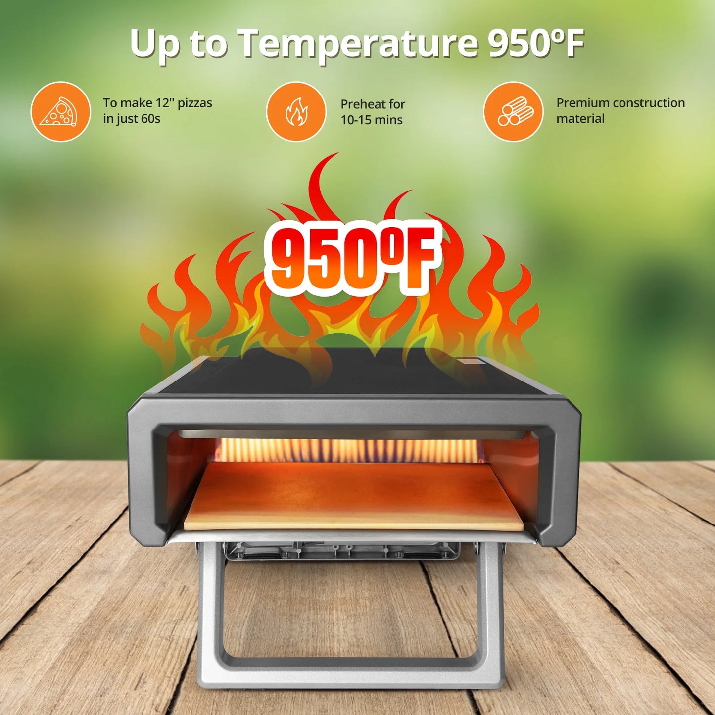 12" Outdoor Pizza Oven with Gas Powered Propane and Pizza Making Accessories