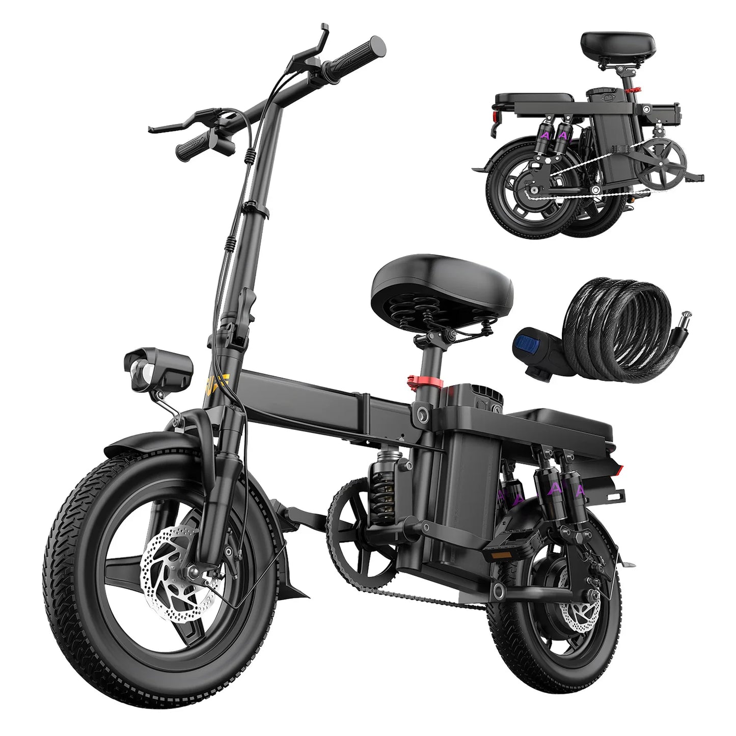 740W Electric Bicycle for Adults 20MPH 32 Mile Folding