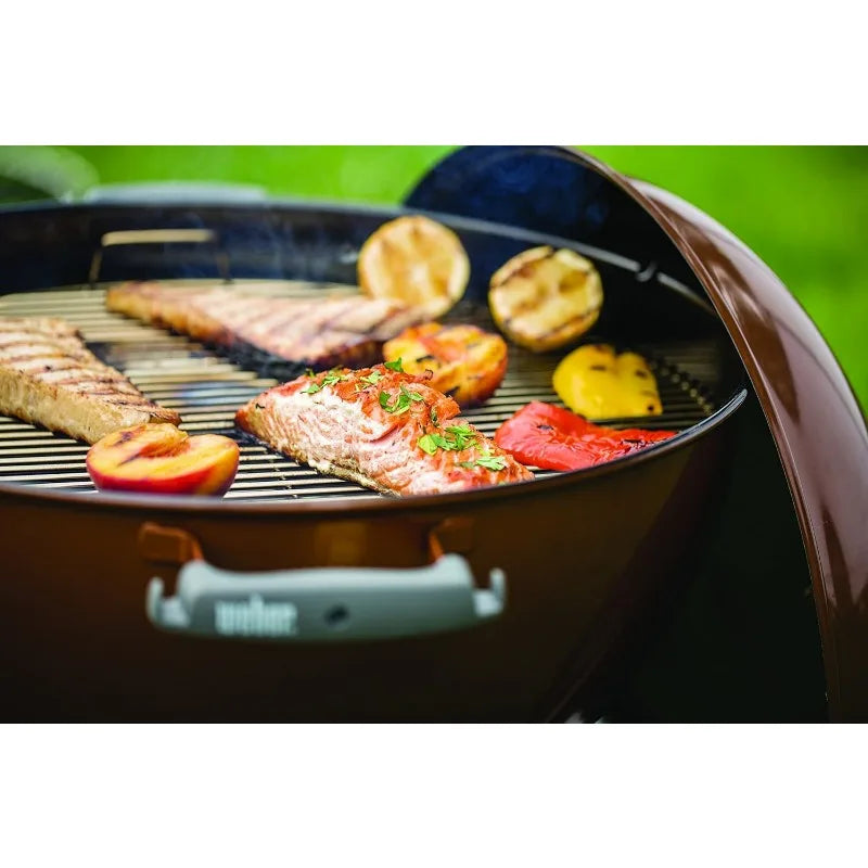 Weber Original Kettle Premium Charcoal Grill 22-Inch Copper for Perfect Barbecue