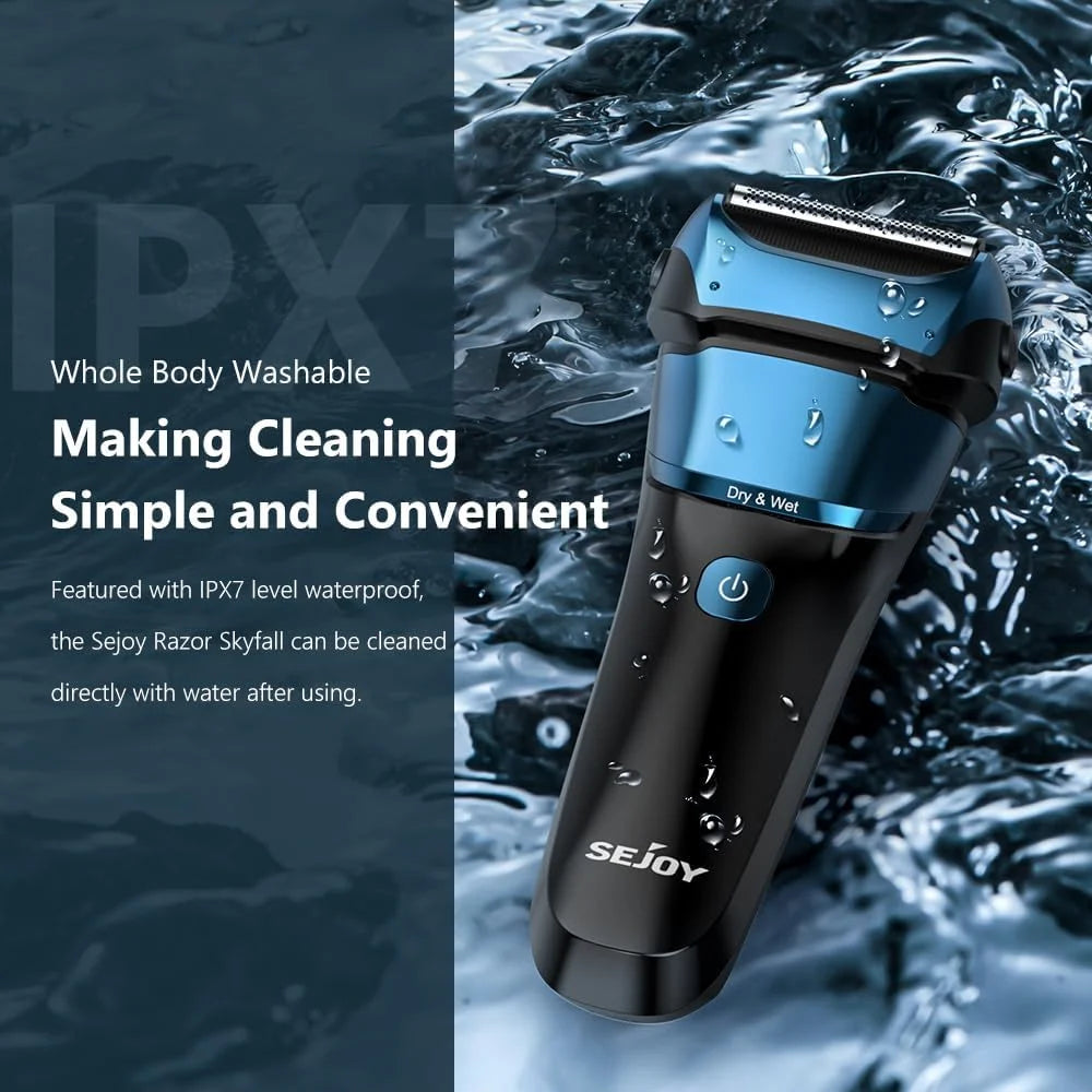 Sejoy Electric Razor for Men Wet Dry Shaver Haircut Machine Beard Trimmer Automatic Cleaning