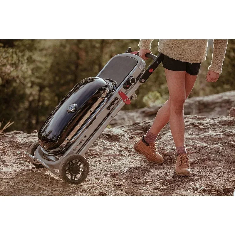 Weber Traveler Portable Gas Grill Black Compact Travel Cooking