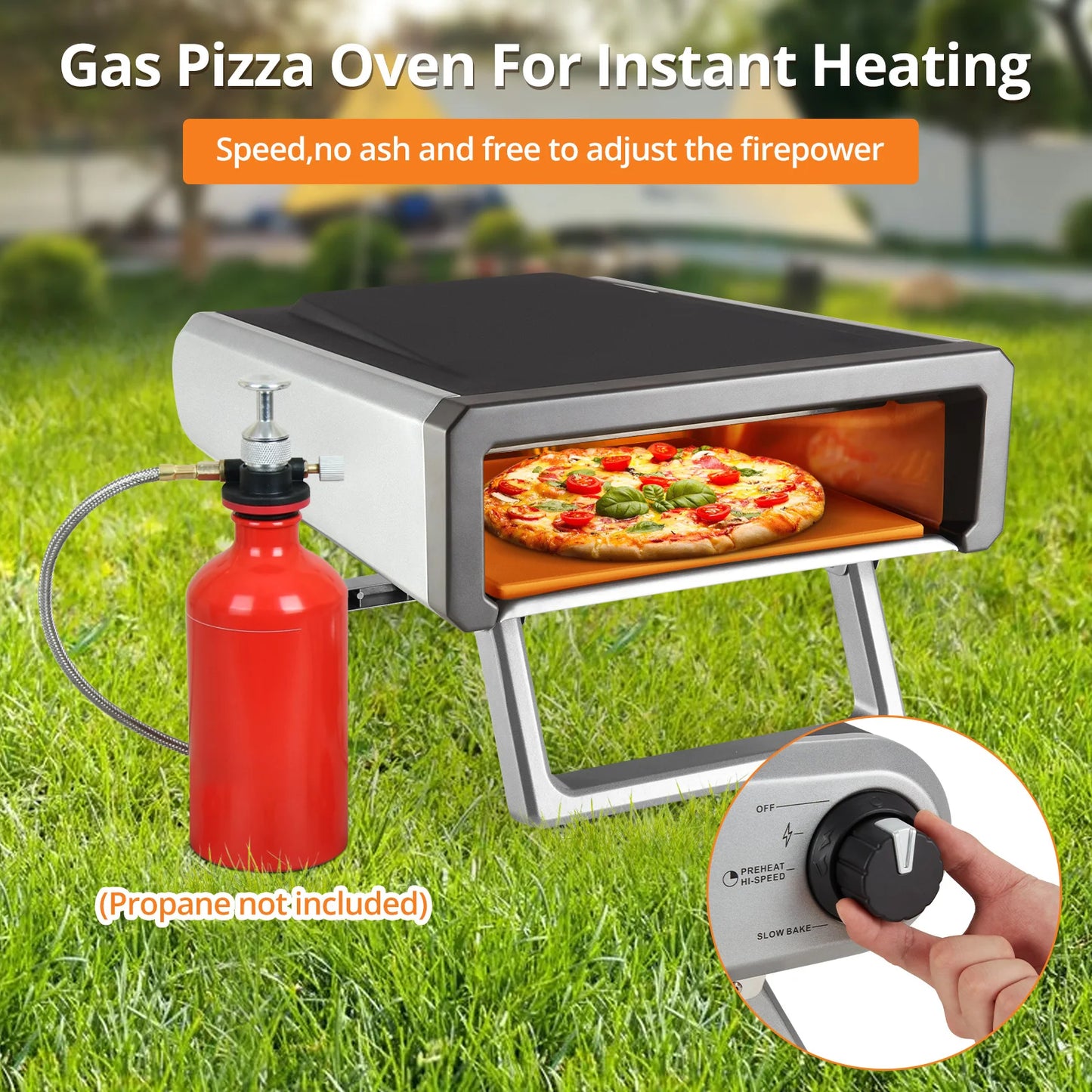 12" Outdoor Pizza Oven with Gas Powered Propane and Pizza Making Accessories