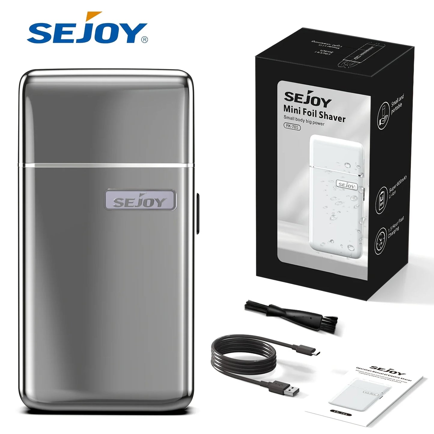 Sejoy Electric Razor for Men Wet Dry Shaver Haircut Machine Beard Trimmer Automatic Cleaning