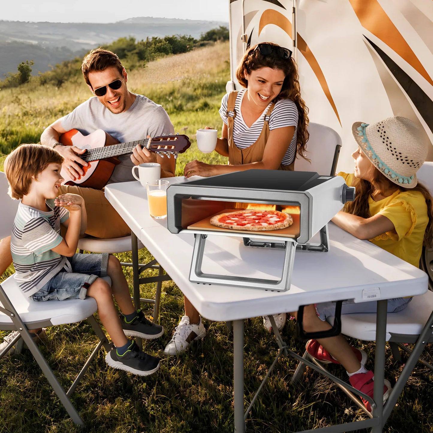 12" Outdoor Pizza Oven with Gas Powered Propane and Pizza Making Accessories
