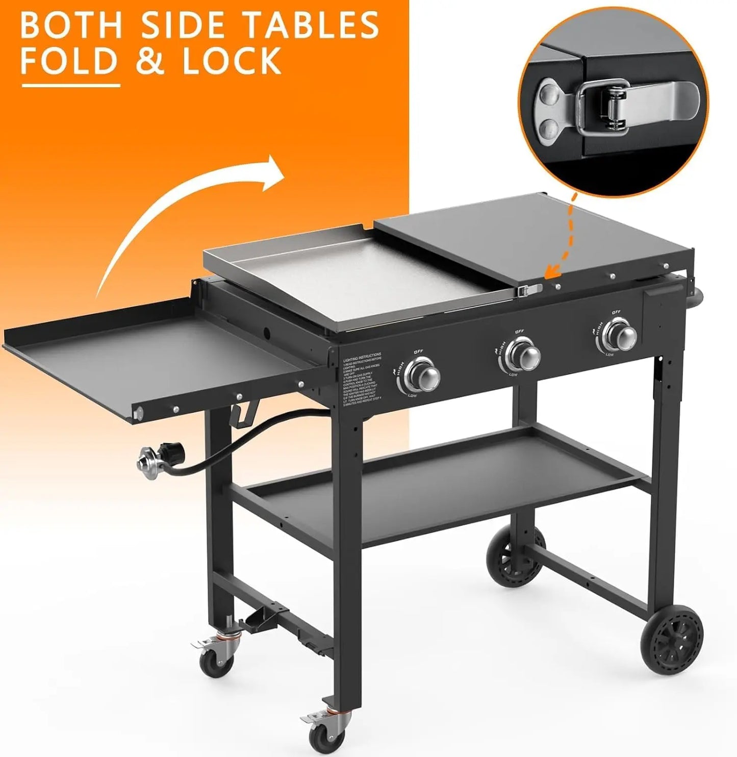Foldable Gas Griddle 31.5 Inch Portable Propane Grill