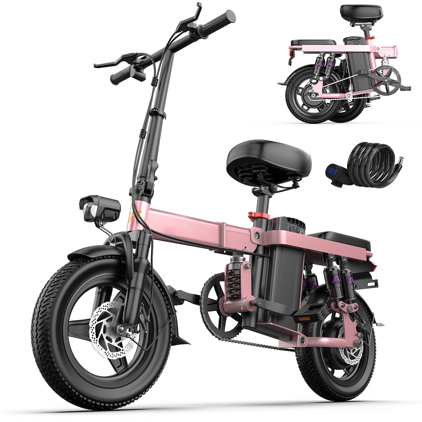 740W Electric Bicycle for Adults 20MPH 32 Mile Folding