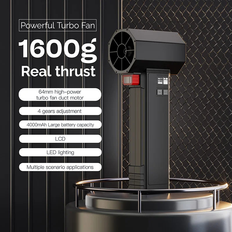 Handheld Turbo Jet Fan Powerful Air Blower With LED Lighting