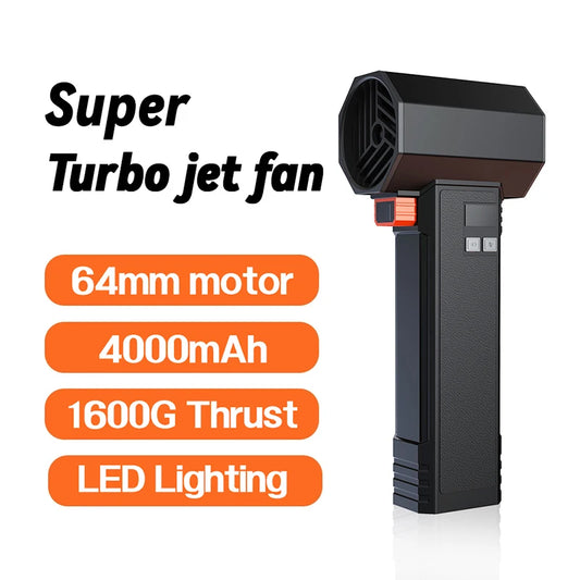 Handheld Turbo Jet Fan Powerful Air Blower With LED Lighting