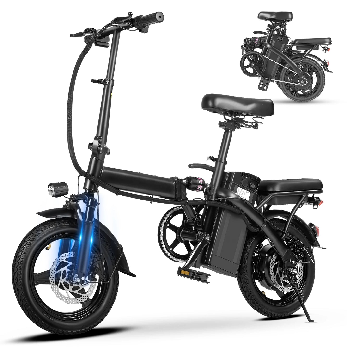 740W Electric Bicycle for Adults 20MPH 32 Mile Folding