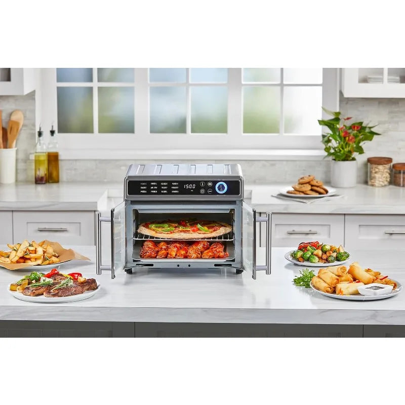 BLACK+DECKER Crisp 'N Bake Air Fryer Toaster Oven Combo 12 in 1 Countertop Oven Cooks Food Fast Fits a Whole Pizza