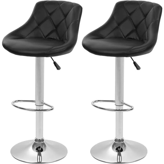 Bar Stools Set of 2 Barstools Swivel Stool Height Adjustable