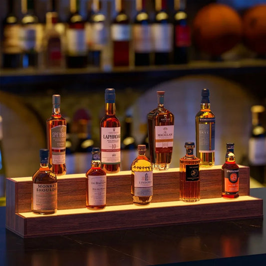 LED Lighted Liquor Bottle Display Shelf 37 Inch Bar DIY Illuminated Shelf with App and Remote Control