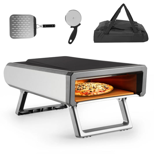 12" Outdoor Pizza Oven with Gas Powered Propane and Pizza Making Accessories