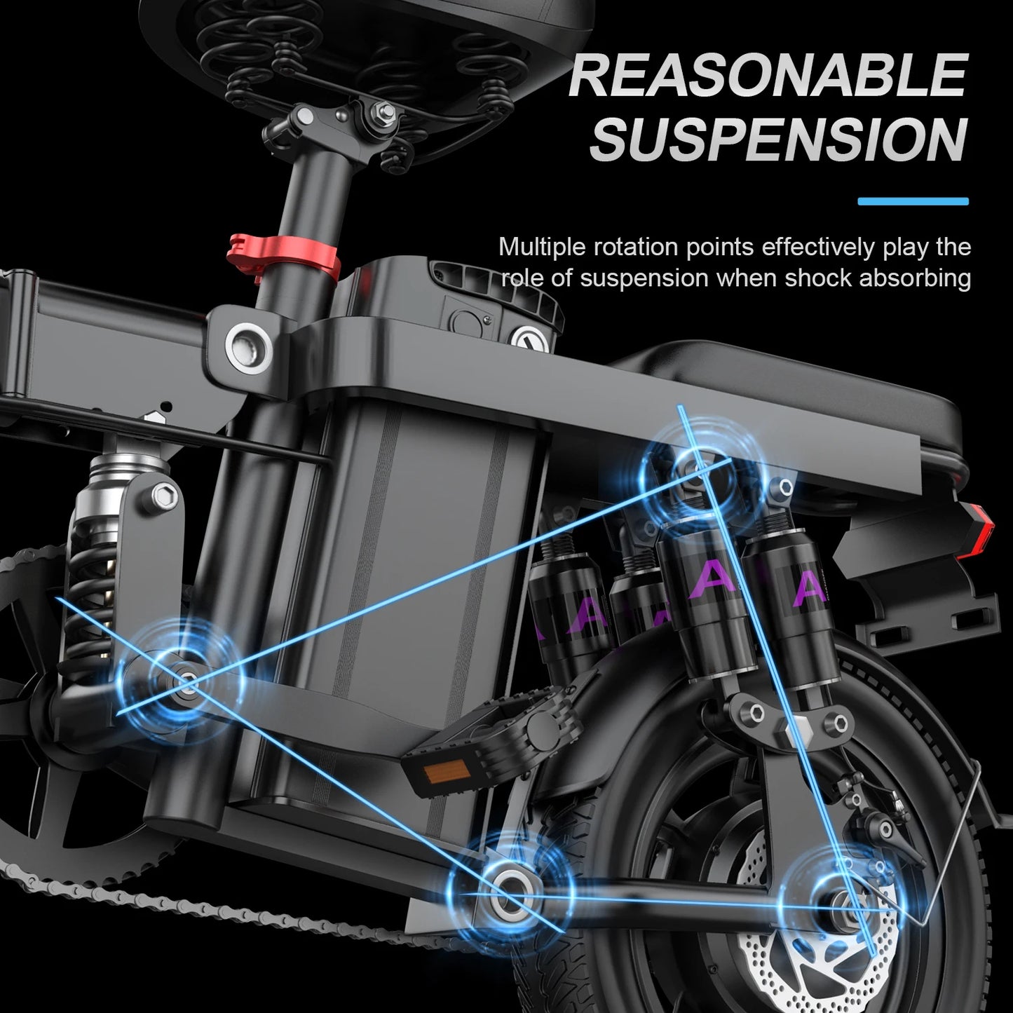 740W Electric Bicycle for Adults 20MPH 32 Mile Folding