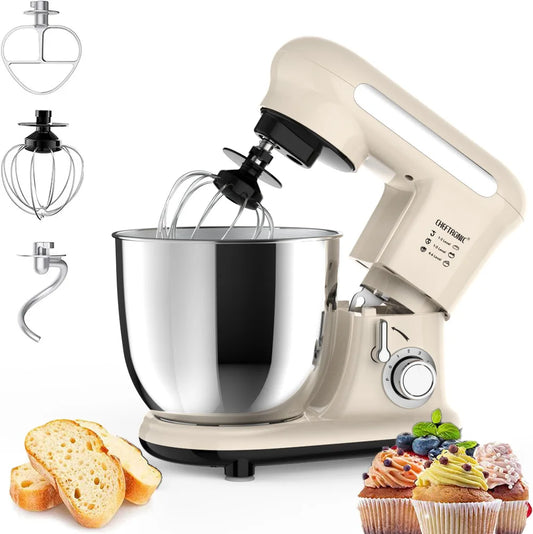 1pc Stand Mixer Tilt-head Mixers Kitchen Electric Dough Mixer For Household Aids 300W 3.8QT Stainless Steel Bowl US Plug