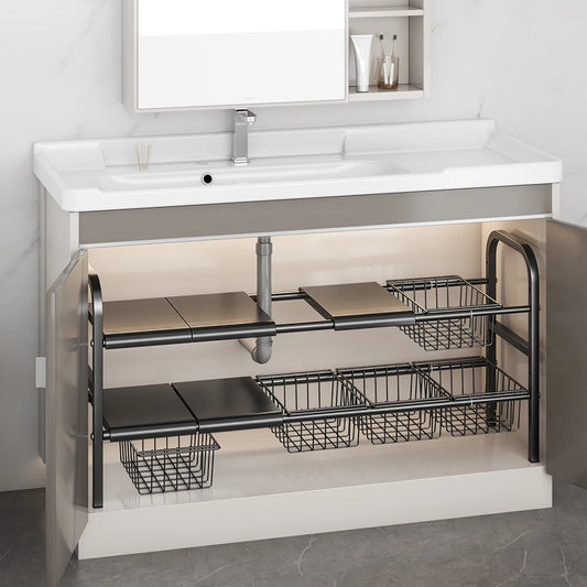 1 Set Multi-Use Kitchen Under Bathroom Sink Organizers Expandable Storage Rack