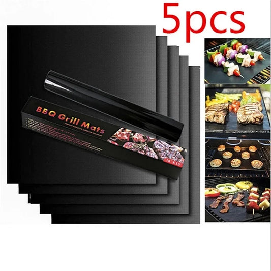 40 * 33cm BBQ Grill Mat Barbecue Plate Outdoor Reusable Baking Non Stick Pad Cooking Plate Party PTFE Grill Mat Accessories 50%