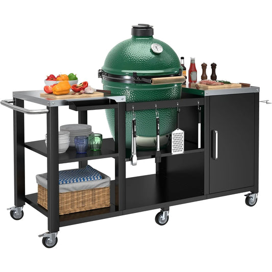 Grill Table for Big Green Egg Style BBQ Heavy Duty Prep Station